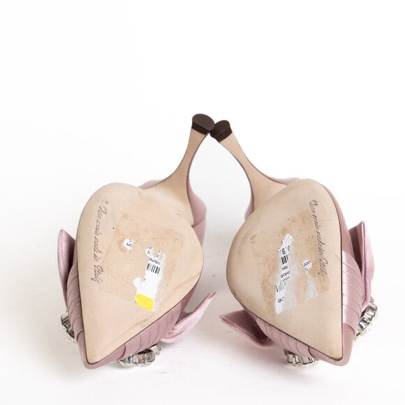 Dolce & Gabbana Crystal Embellished Satin Pumps High Heels Liliac Decollete - Picture 7 of 15